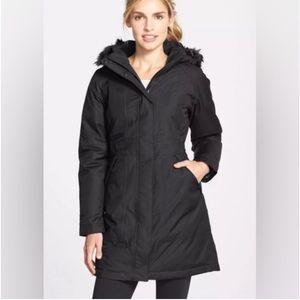 THE NORTH FACE Women's Arctic Parka Removeable Faux Fur Hood Black Size Medium